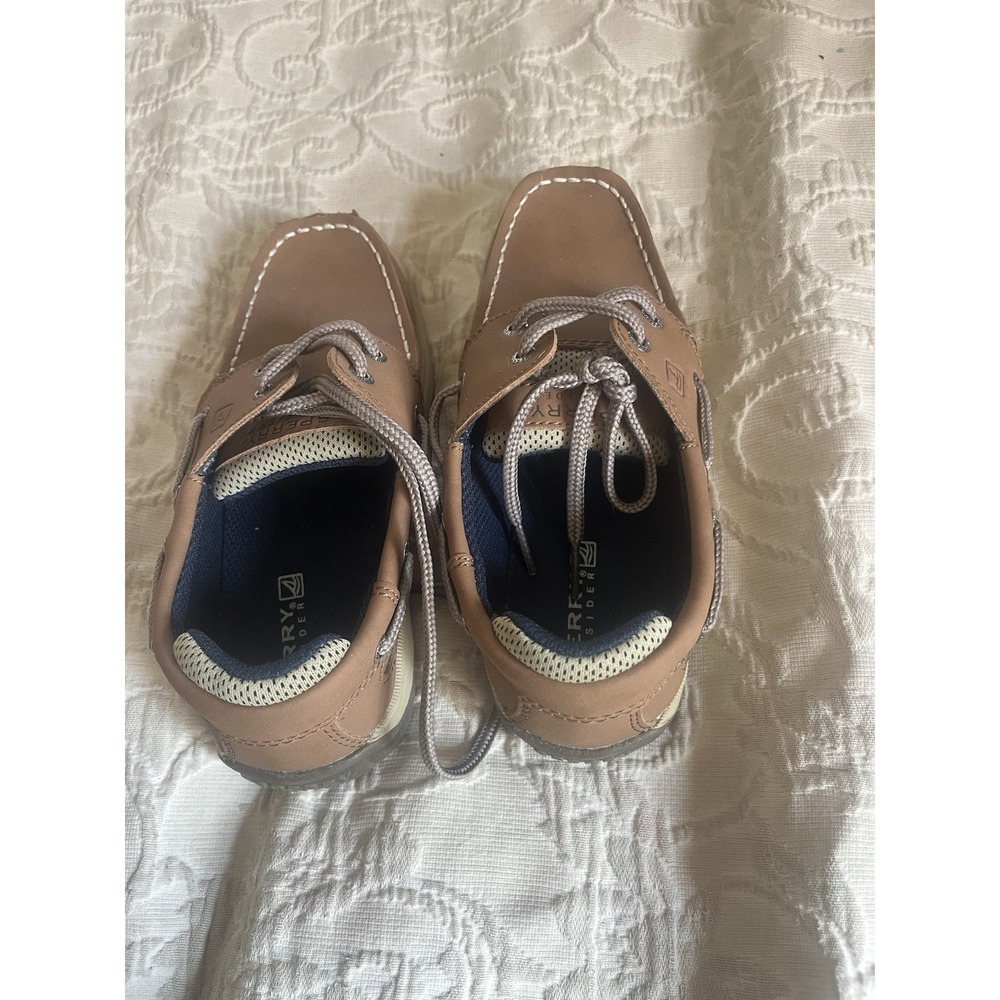 Sperry Topsider Boys Boat Shoes Size 8M Brown Tan
